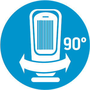 Oscillation 90° pour garantir une diffusion amplifiée de la chaleur.